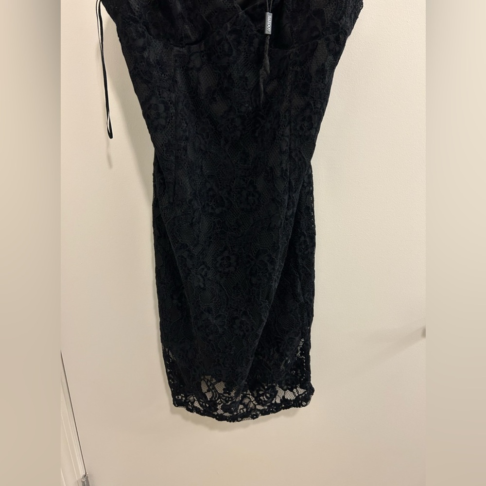 NWOT Bardot Black Lace Zip Up Midi Dress - Picture 6 of 9
